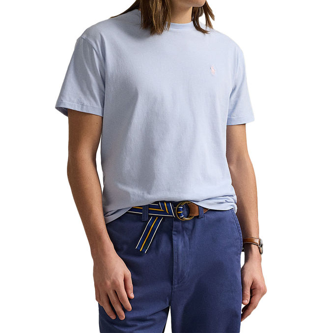 T-SHIRT GIROCOLLO SLIM FIT JERSEY Uomo Cornflower Blue
