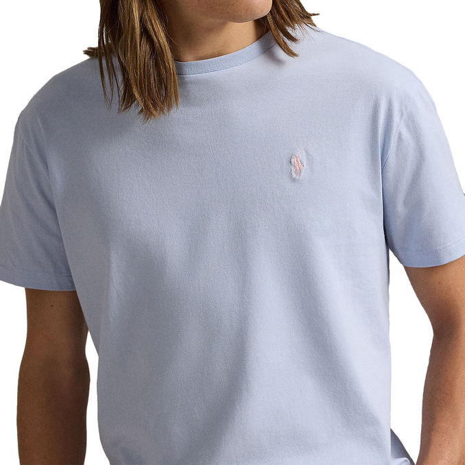 T-SHIRT GIROCOLLO SLIM FIT JERSEY Uomo Cornflower Blue