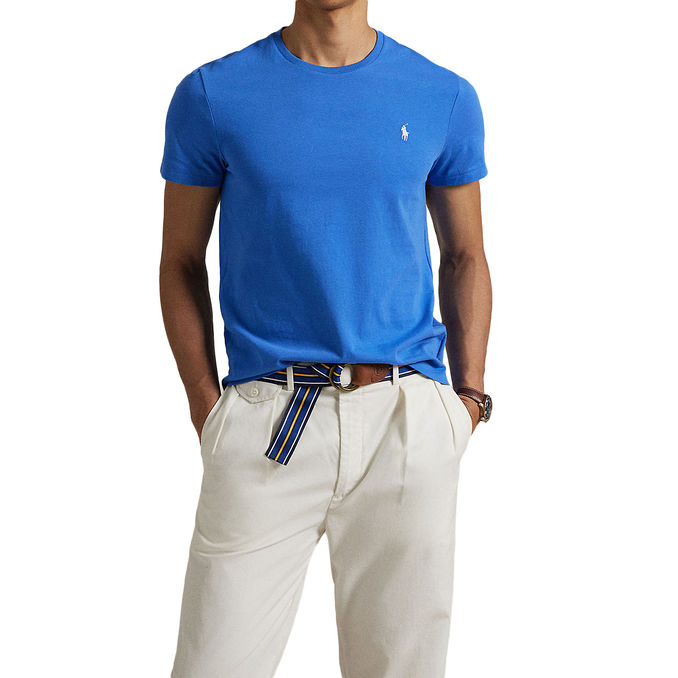 T-SHIRT GIROCOLLO SLIM FIT JERSEY Uomo Embayment Blue