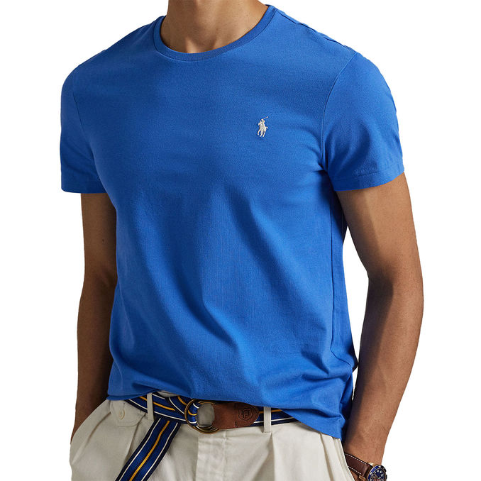 T-SHIRT GIROCOLLO SLIM FIT JERSEY Uomo Embayment Blue