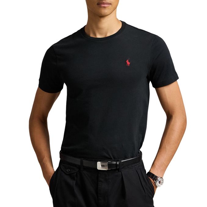 T-SHIRT GIROCOLLO SLIM FIT JERSEY Uomo Nero 