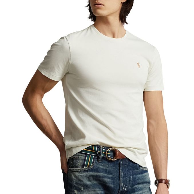 T.SHIRT GIROCOLLO SLIM FIT JERSEY Uomo Parchment Cream 