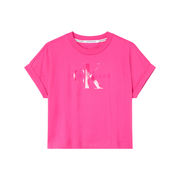 T-SHIRT IN COTONE BIOLOGICO CON LOGO LUCIDO Donna Party Pink T-SHIRT IN COTONE BIOLOGICO CON LOGO LUCIDO Donna Party Pink