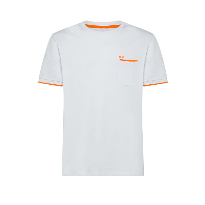 T-SHIRT IN COTONE CON RIGHE SU POLSINI Uomo bianco