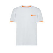 T-SHIRT IN COTONE CON RIGHE SU POLSINI Uomo bianco T-SHIRT IN COTONE CON RIGHE SU POLSINI Uomo bianco