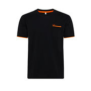 T-SHIRT IN COTONE CON RIGHE SU POLSINI Uomo Nero T-SHIRT IN COTONE CON RIGHE SU POLSINI Uomo Nero