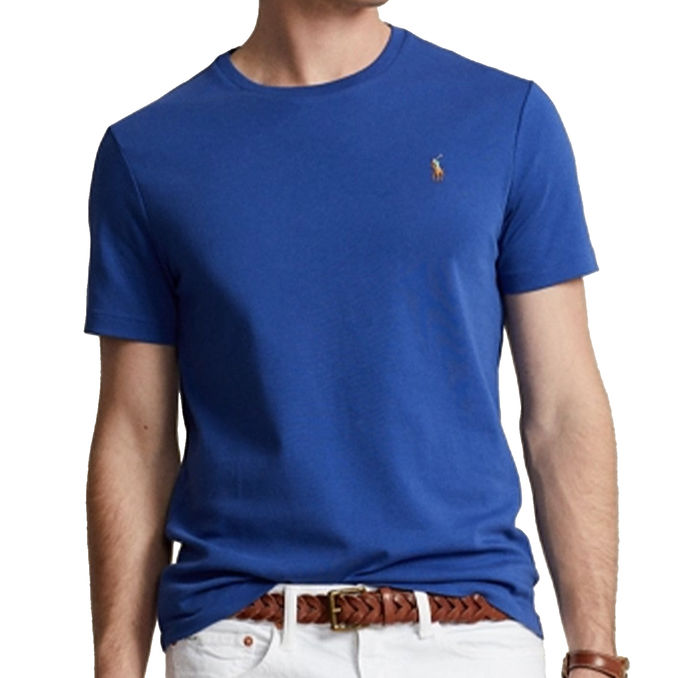 T-SHIRT IN COTONE CUSTOM SLIM FIT Uomo Beach Royal