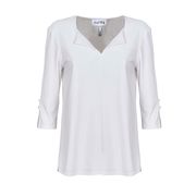 T-SHIRT IN JERSEY CON SCOLLO CAMICIA E MANICA 3/4 Donna Vanilla T-SHIRT IN JERSEY CON SCOLLO CAMICIA E MANICA 3/4 Donna Vanilla