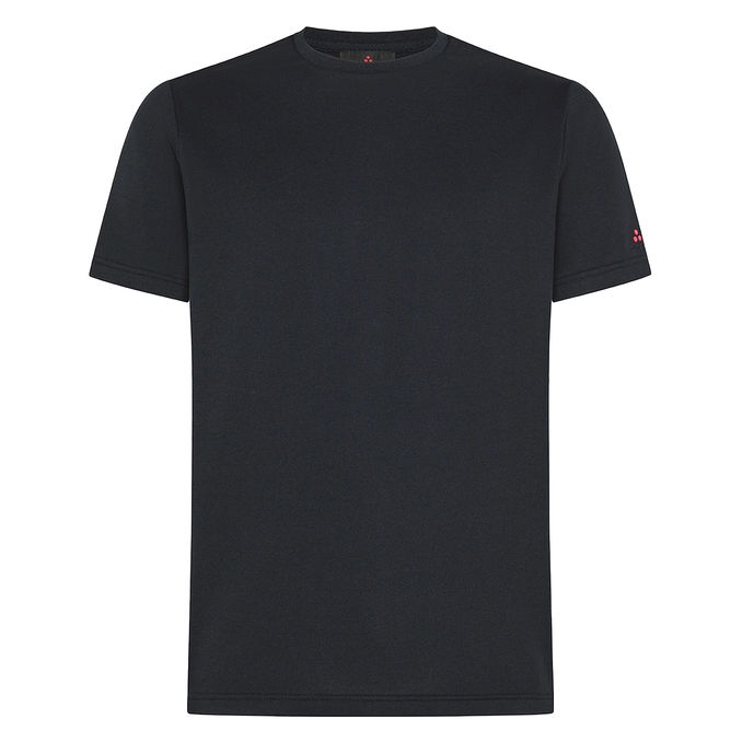 T-SHIRT IN PIQUET STRETCH DI COTONE E SETA