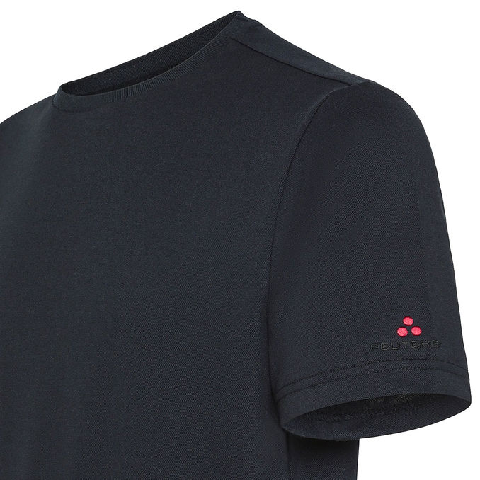 T-SHIRT IN PIQUET STRETCH DI COTONE E SETA