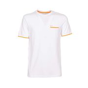T-SHIRT IN PIQUET TASCHINO CON PROFILO A CONTRASTO Uomo Bianco T-SHIRT IN PIQUET TASCHINO CON PROFILO A CONTRASTO Uomo Bianco