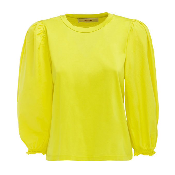 T-SHIRT JERSEY MANICHE 3/4 POPELINE Donna Cedro