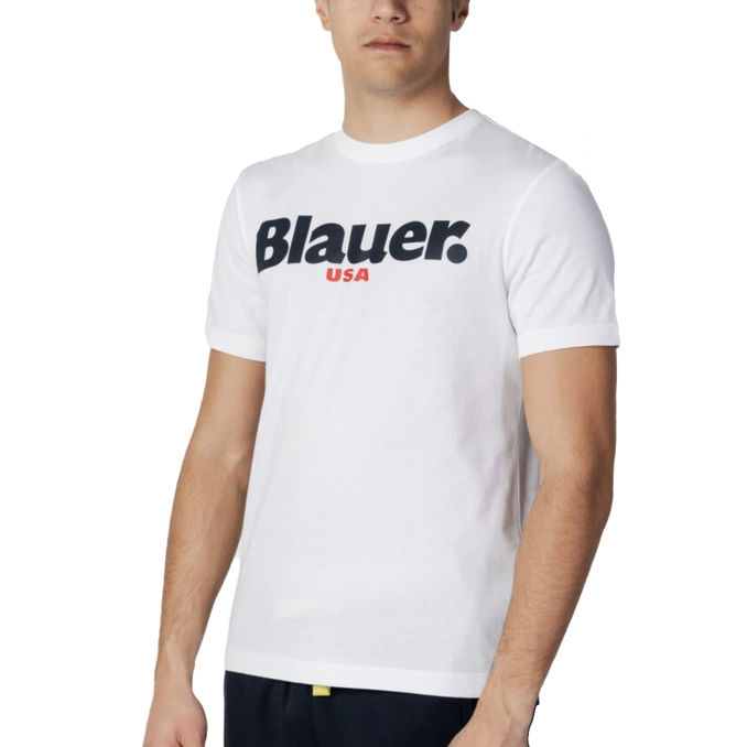 BLAUER T SHIRT LOGATA Uomo Bianco Ottico Mascheroni Store