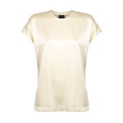 T-SHIRT MANICA CORTA IN RASO DI SETA STRETCH Donna Panna T-SHIRT MANICA CORTA IN RASO DI SETA STRETCH Donna Panna