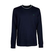 T-SHIRT MANICA LUNGA CON DOPPIO PROFILO A CONTRASTO Uomo Navy T-SHIRT MANICA LUNGA CON DOPPIO PROFILO A CONTRASTO Uomo Navy