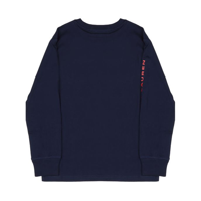 T-SHIRT MANICA LUNGA CON LETTERING SUL BRACCIO Bambino Blu