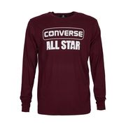 T-SHIRT MANICA LUNGA CON SCRITTA LOGO Uomo Bordeaux bianco T-SHIRT MANICA LUNGA CON SCRITTA LOGO Uomo Bordeaux bianco