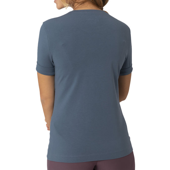 T-SHIRT MARIA LOGO CURVE Donna Antic Blue