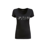T-SHIRT MARTINA LOGO STRASS E PERLINE Donna Jet Black T-SHIRT MARTINA LOGO STRASS E PERLINE Donna Jet Black