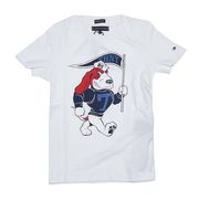 T-SHIRT MEZZA MANICA CON MASCOTTE Bambino Bianco Blu Rosso T-SHIRT MEZZA MANICA CON MASCOTTE Bambino Bianco Blu Rosso