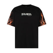 T SHIRT ORANGE LIGHTNING ON SLEEVES Bambino Black Orange T SHIRT ORANGE LIGHTNING ON SLEEVES Bambino Black Orange