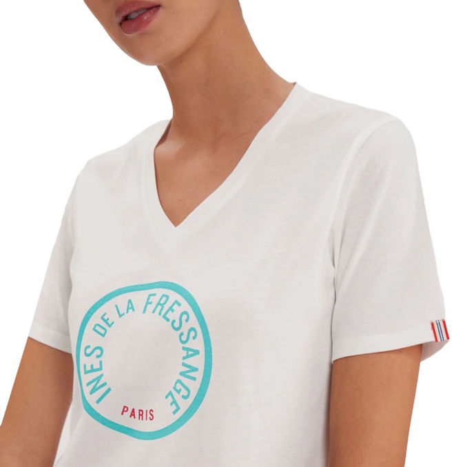 T-SHIRT PIA Donna Ecru Turquoise