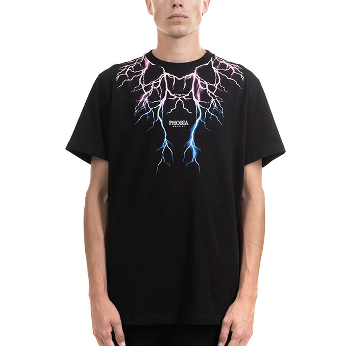 PHOBIA TSHIRT PINK LIGHTINING Uomo Black Mascheroni Store