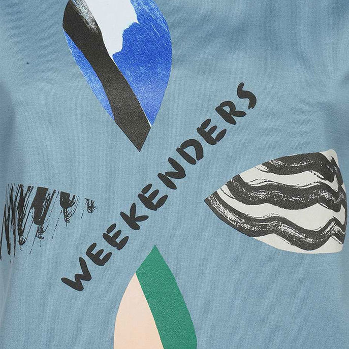 T-SHIRT POLKA Donna Azzurro