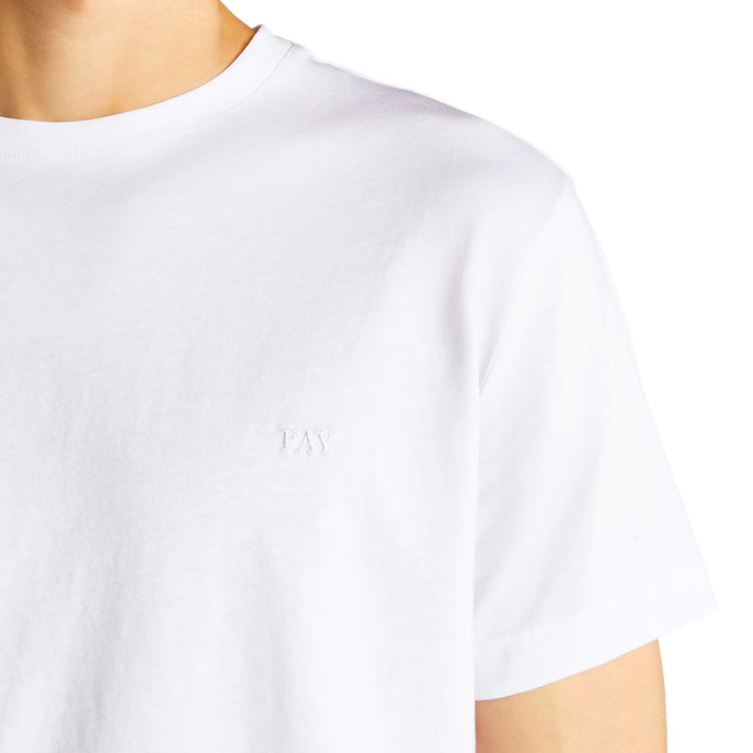 T-SHIRT RICAMO SU PETTO Uomo Bianco