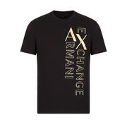 T-SHIRT SCRITTA VERTICALE RAMADAN Uomo Nero Gold Logo T-SHIRT SCRITTA VERTICALE RAMADAN Uomo Nero Gold Logo