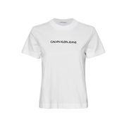 T-SHIRT SHRUNKEN LOGO VELOUR Donna Bright White Black T-SHIRT SHRUNKEN LOGO VELOUR Donna Bright White Black