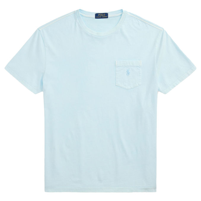 T-SHIRT SLIM FIT CON TASCHINO Uomo Sky