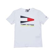 T-SHIRT STAMPA FLAG SAILING E RICAMO LOGO Bambino Bianco T-SHIRT STAMPA FLAG SAILING E RICAMO LOGO Bambino Bianco