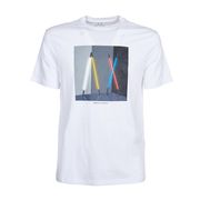 T-SHIRT STAMPA FOTOGRAFICA CON LOGO NEON Uomo White T-SHIRT STAMPA FOTOGRAFICA CON LOGO NEON Uomo White