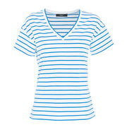 T-SHIRT TASTO IN JERSEY DI COTONE Donna Bianco Blu T-SHIRT TASTO IN JERSEY DI COTONE Donna Bianco Blu