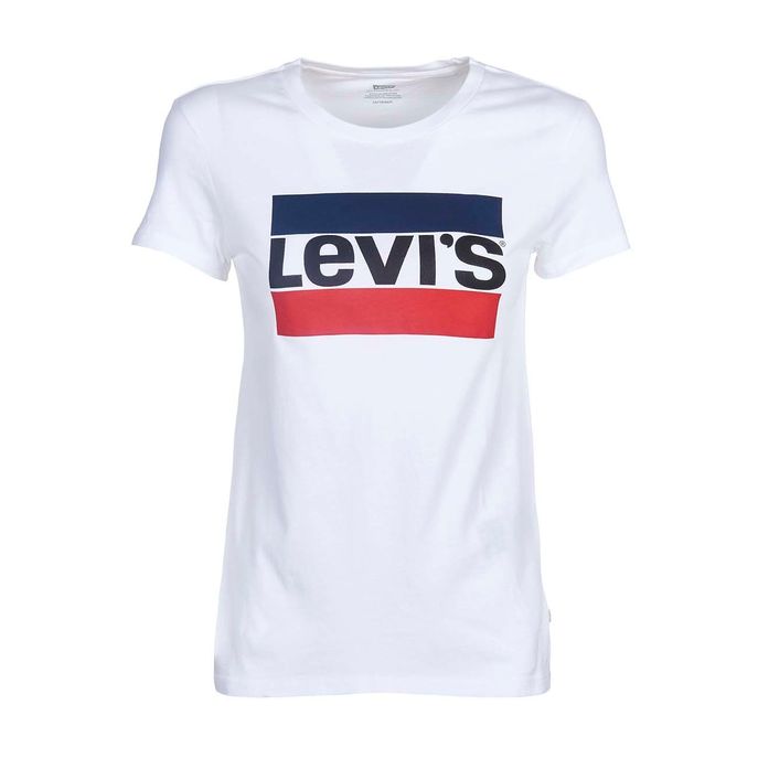 T-SHIRT THE PERFECT GRAPHIC TEE LOGO SPORTSWEAR Donna Bianco Blu Rosso