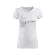 T-SHIRT TRIANGLE BRUSHED CON LOGO STRASS Donna Pure White T-SHIRT TRIANGLE BRUSHED CON LOGO STRASS Donna Pure White
