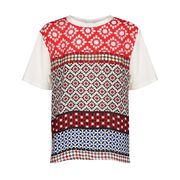 T-SHIRT TRONTO CON INSERTO IN SETA FANTASIA Donna White Peperoncino T-SHIRT TRONTO CON INSERTO IN SETA FANTASIA Donna White Peperoncino