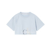 T-SHIRT TWO TONE MONOGRAM CROPPED Donna Bay shore blue T-SHIRT TWO TONE MONOGRAM CROPPED Donna Bay shore blue