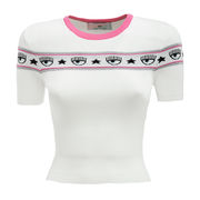T-SHIRT VISCOSA LOGOMANIA Donna Bianco T-SHIRT VISCOSA LOGOMANIA Donna Bianco