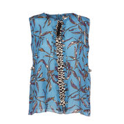 TOP AVIO FANTASIA CON ROUCHES Donna Azzurro TOP AVIO FANTASIA CON ROUCHES Donna Azzurro