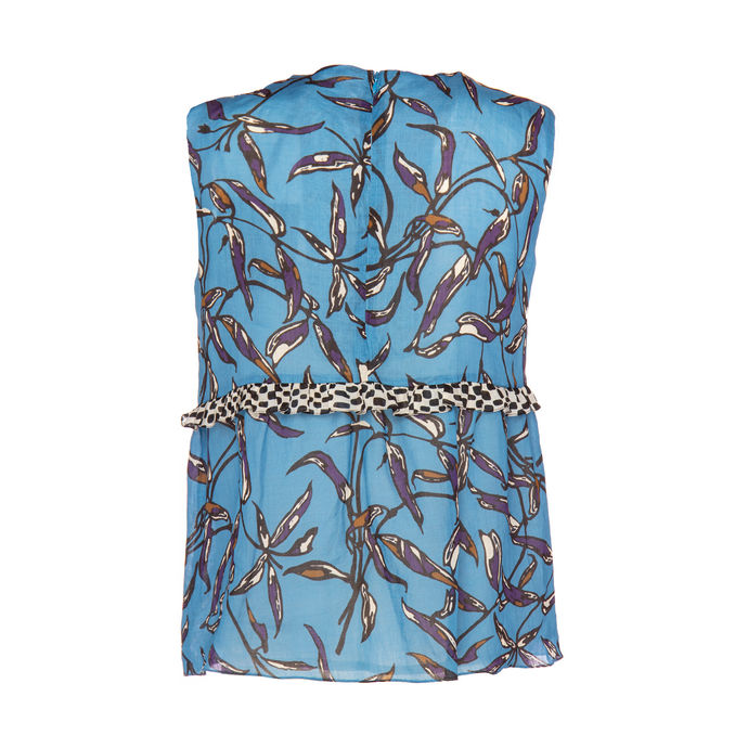 TOP AVIO FANTASIA CON ROUCHES Donna Azzurro