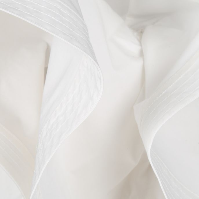 TOP CORTO IN COTONE CON VOULANT Donna Bianco