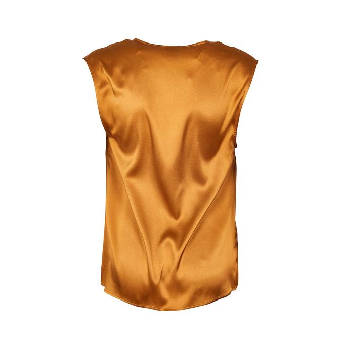 TOP FASCINOSO IN SATIN CON VOLANT