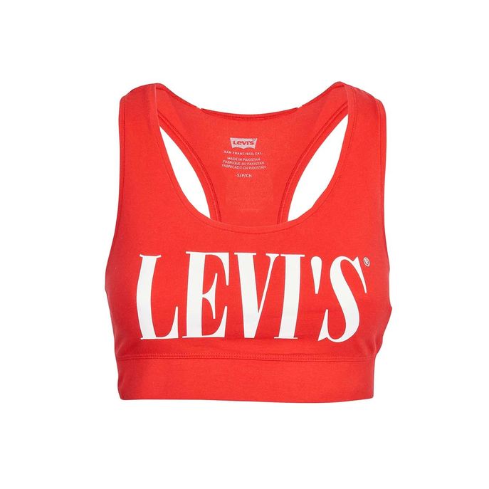 TOP GRAPHIC SPORT BRALETTE Donna Rosso Bianco