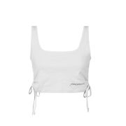 TOP IN JERSEY CON ARRICCIATURE E STAMPA Donna Bianco TOP IN JERSEY CON ARRICCIATURE E STAMPA Donna Bianco