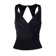 TOP INCROCIATO IN JERSEY CON DRAPPEGGIO Donna Nero TOP INCROCIATO IN JERSEY CON DRAPPEGGIO Donna Nero