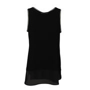 TOP SMANICATO CON FONDO GEORGETTE Donna Nero TOP SMANICATO CON FONDO GEORGETTE Donna Nero
