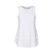 TOP SMANICATO CON FONDO GEORGETTE Donna Vaniglia TOP SMANICATO CON FONDO GEORGETTE Donna Vaniglia