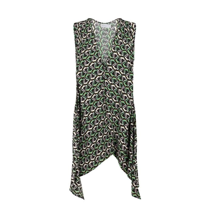 TOP STAMPA LIBERTY CON SPALLA LARGA E PUNTE Donna Nero Verde